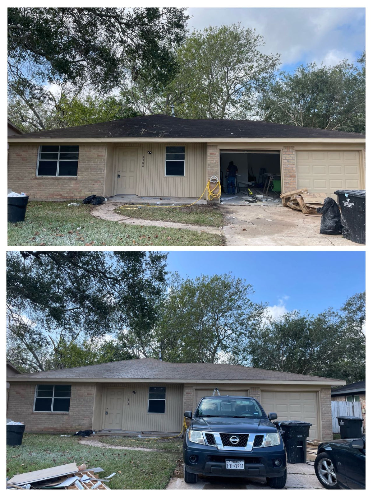 Soft washing a roof in Kemah, TX